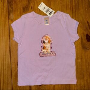 NWT Old Navy Toddler Girls Dog “I need a Hug” Graphic Cap Sleeve Tee Top